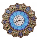 Horloge Soleil 43 cm en khatamkari avec cadran en émail en croissant