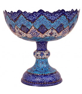 Coupe à fruits en cuivre émaillée