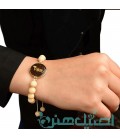 Resin bracelet with cream beads