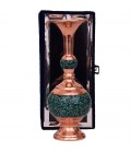 Pack publicitaire 13- Vase incrusté en turquoise 17 cm avec boîte en daim