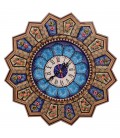 Horloge khatamkari d'Ispahan 37 cm fleur et oiseau