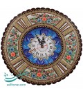Horloge murale en khatamkari fleur et oiseau diamètre 37 cm