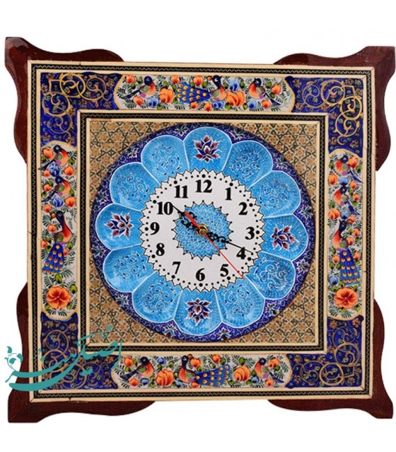 Horloge murale khatam et émaillée