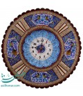 Horloge murale ronde en khatamkari fleur et oiseau 37 cm