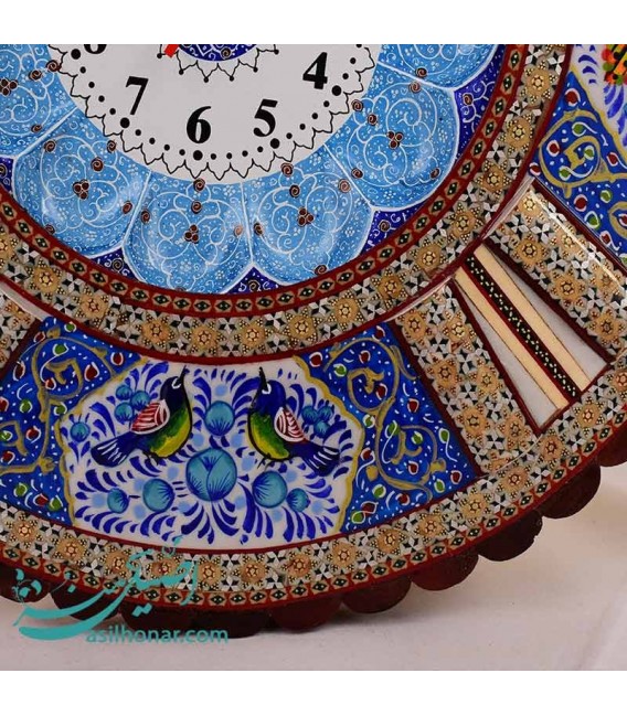 Horloge murale ronde en khatam