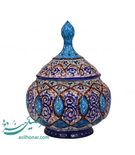 قندان مسی میناکاری شده