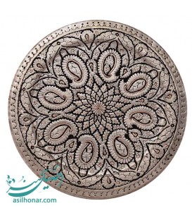 Isfahan ghalamzani copper tray 40 cm paisley design