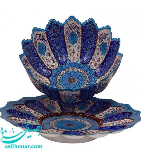 Minakari bowl and plate set