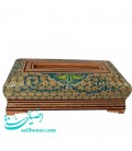 Boîte à mouchoirs khatamkari à moelle arabesque
