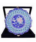 Minakari wall hanging plate spot painting 30cm with suede box