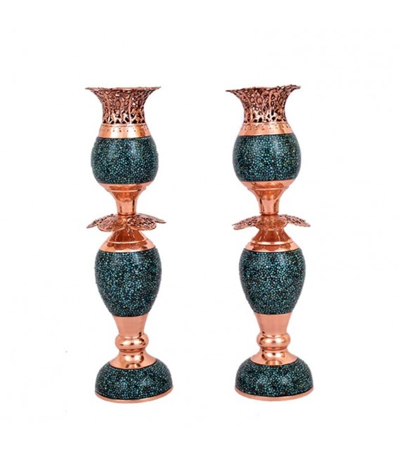 Turquoise inlaying candlesticks 