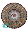 Horloge murale khatam et en émail 37 cm ronde