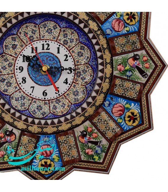 Horloge émaillée et en khatamkari