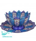 Minakari bowl and plate set arabesque khatai 25 cm