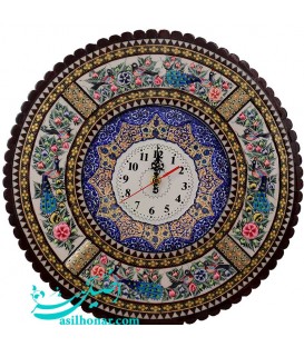 ساعت دیواری گرد خاتم کاری