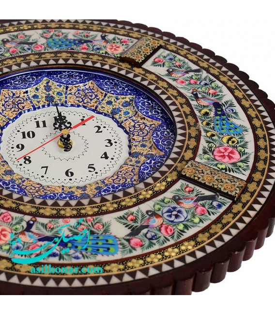 Khatamkari clock round
