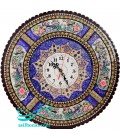 Horloge en khatamkari 42 cm fleur et oiseau et arabesque khatai