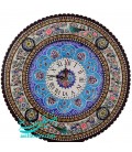 Horloge murale en khatamkari 47 cm ronde avec cadran émaillé croissant