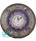 Horloge murale khatam ronde 47 cm fleur et oiseau et arabesque khatai