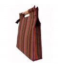Ghalamkari bag with wooden hand squar rug design 42 cm