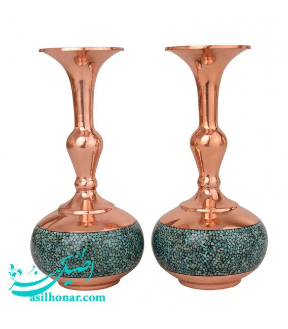 Vase incrusté de turquoise 