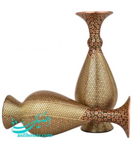 Khatamkari copper flower vase 