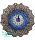 Horloge en forme de soleil 47 cm khatam kari d'Ispahan arabesque et en croissant
