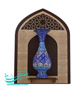 Etui de vase émaillé 16 cm dessin arabesque khatai émailleur Hadad