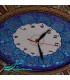 ساعت خاتم کاری بیضی 48x42 سانتیمتر طرح طاووس