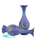 Paire de vases en cuivre émaillés 20 cm dessin arabesque khatai
