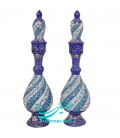 Paire de carafes en émail d'Ispahan 30 cm arabesque