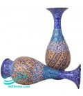 A pair of minakari flower vase 25 cm arabesque khatai