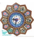 Khatamkari clock solar 32 cm with mina plat crescent