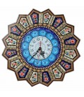 Horloge en émail et en khatamkari 37 cm