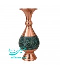 Vase balustre incrusté de turquoise 12 cm