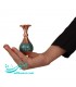 Vase balustre incrusté de turquoise