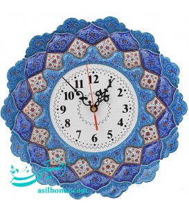 ساعت دیواری میناکاری شده 30 سانتی اثر استاد رفیعی