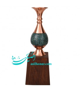 پک تبلیغاتی گلدان فیروزه سایز 16 با پایه چوبی