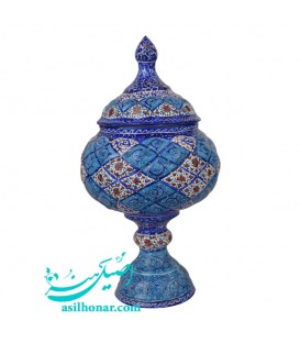 ظرف شکلات خوری سایز 20 میناکاری اسلیمی ختایی
