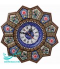 Horloge 32 cm en forme de soleil khatam et émail