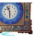 ساعت مربعی 42 سانتی خاتم اصفهان نقش گُل و مرغ و صفحه مینا قُلی
