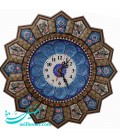 Horloge 37 cm khatam avec cadran émaillé en croissant et dessin fleur et oiseau