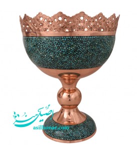 Coupe à fruits en turquoise 