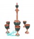Turquoise inlaying sake jug and glass set