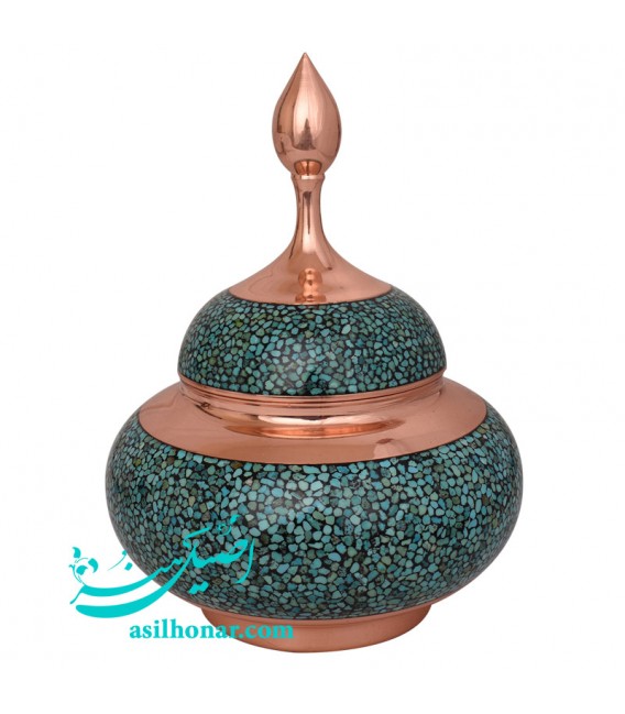 Turquoise inlaying sugar bowl