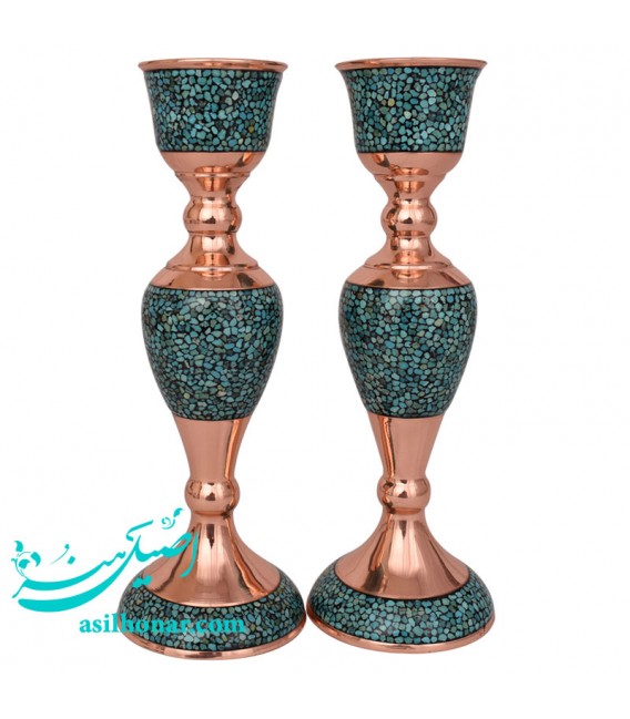 Turquoise inlaying candlesticks