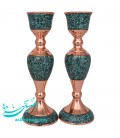 Turquoise inlaying candlesticks 25 cm