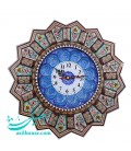 Horloge 37 cm khatam kari avec cadran émaillé en croissant