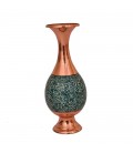 Vase balustre incrusté de turquoise 20 cm