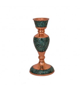 Bougeoir incrusté de turquoise 